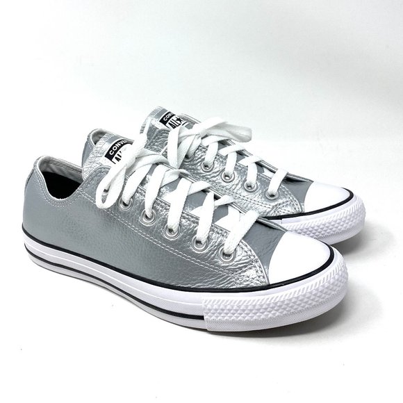 Converse Shoes - 🌿Sale🌿 Converse Womens CTAS OX Pure Silver Synthetic Leather AUTHENTIC 170989C